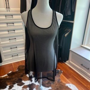 Victoria’s Secret Black Sheer Racer Back Tank Top by Size Large